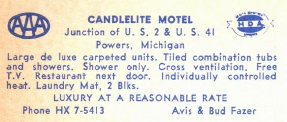 Candlelite Motel - Old Post Card